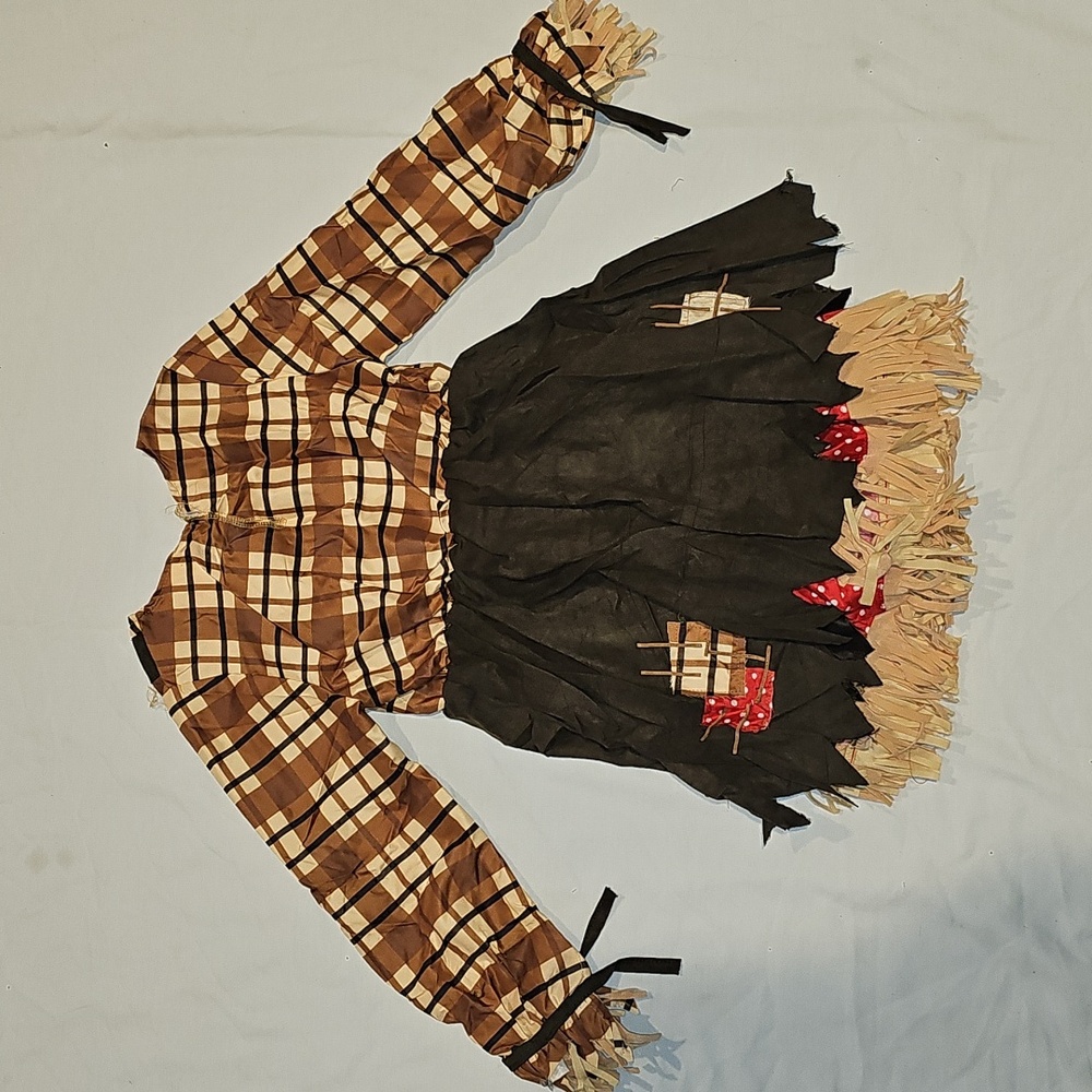 Spooktacular Creations Halloween Sunflower Scarecrow Costume Girls Size Small - Picture 4 of 16
